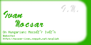 ivan mocsar business card